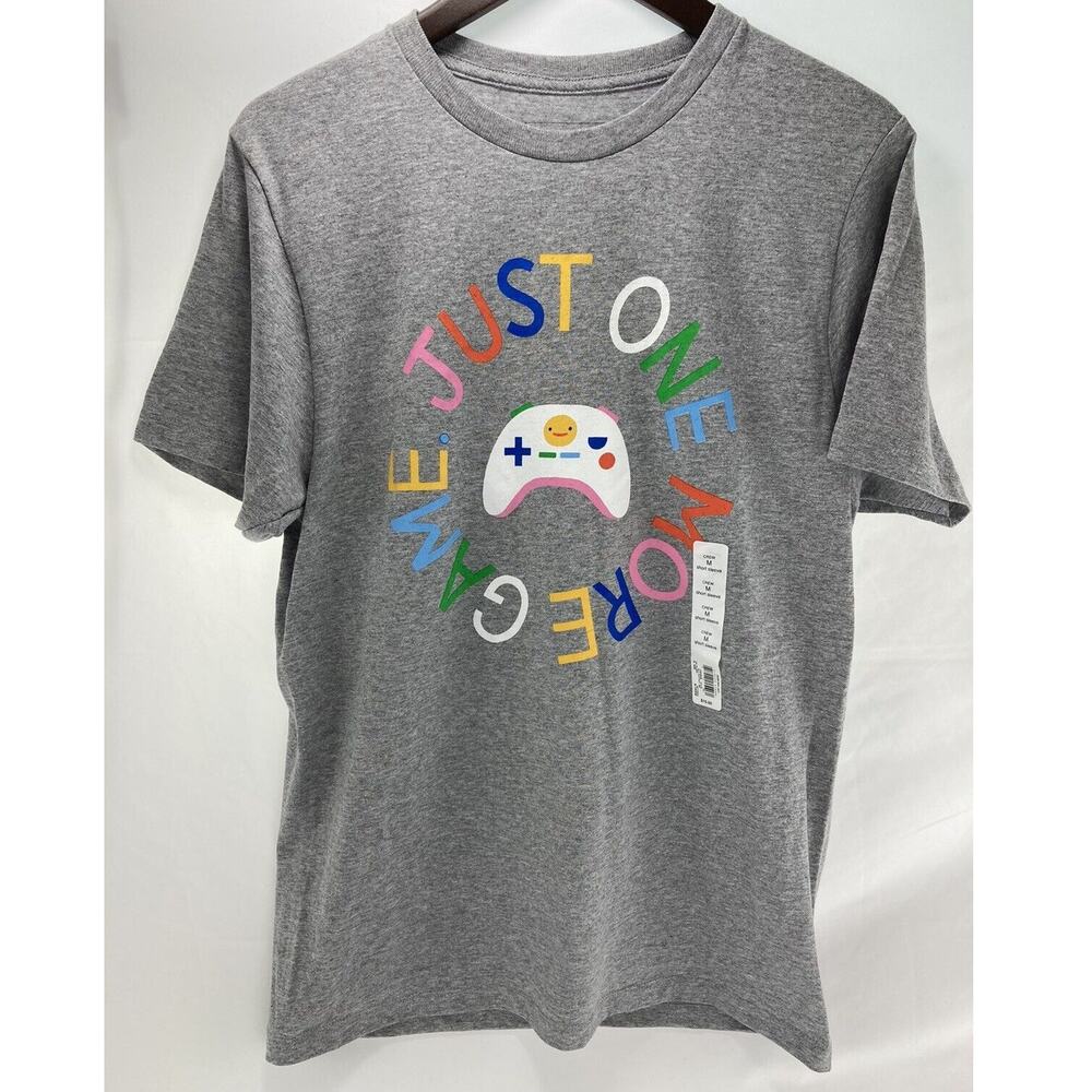 Sonoma Mens Shirt Medium Graphic Tee Just One More Game T-Shirt Gray NWT